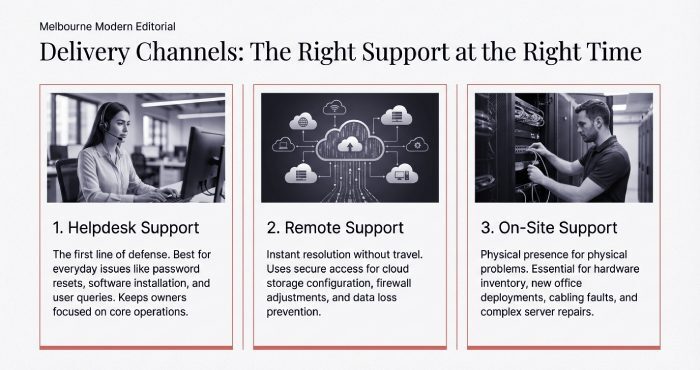 helpdesk, Remote, and On-Site Support: