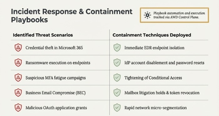 Incident Response & containment Playbooks