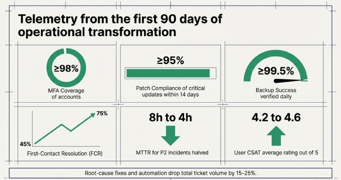 Telemetry from the first 90 days of operational transformation