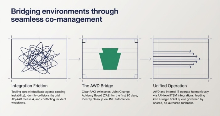 Bridging environments through seamless co-management