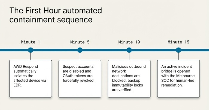 The first hour automated containment sequence